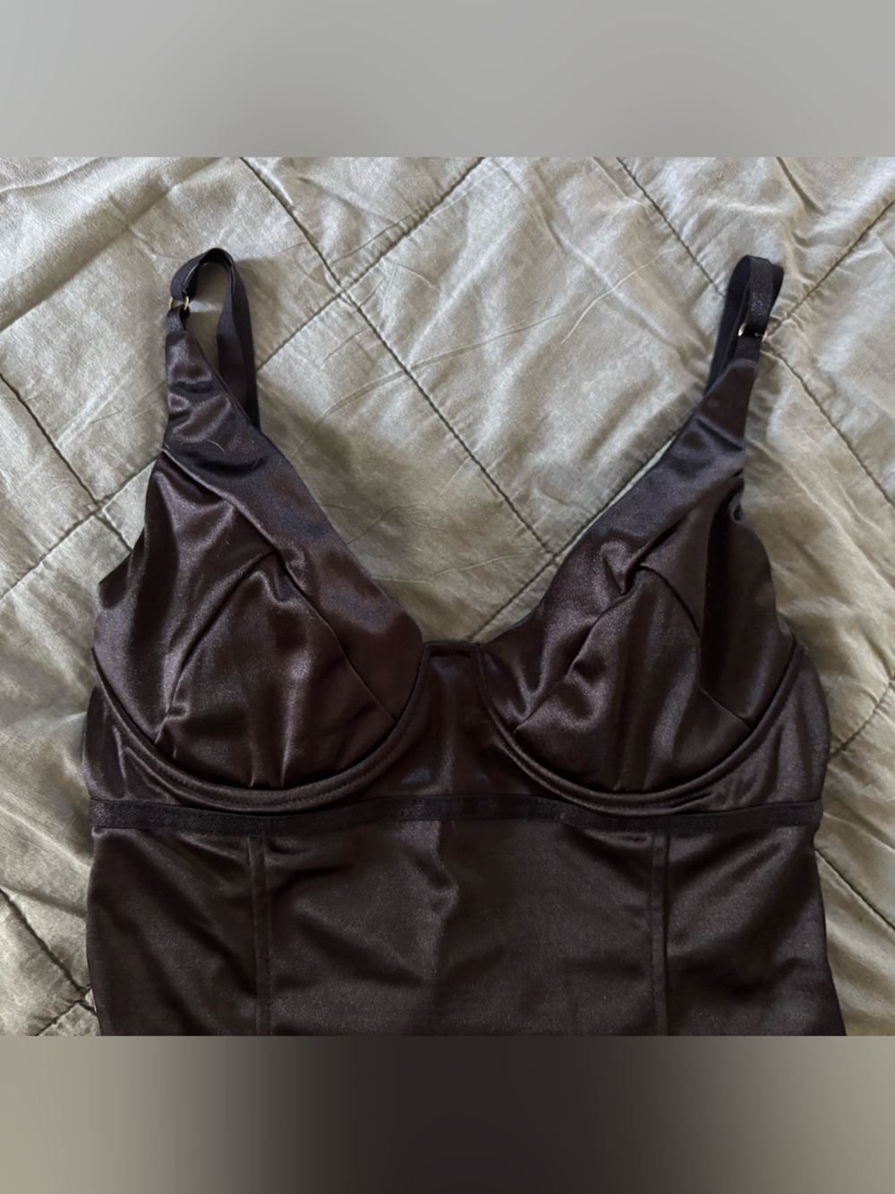 Satin-Look Black Bralette Tank
